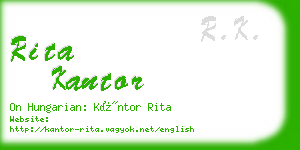 rita kantor business card